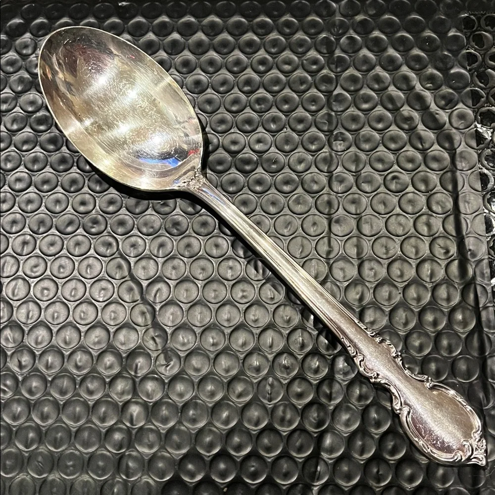 1847 Rogers Bros IS Silver plate slotted serving spoon Silverware Flatware VGUC